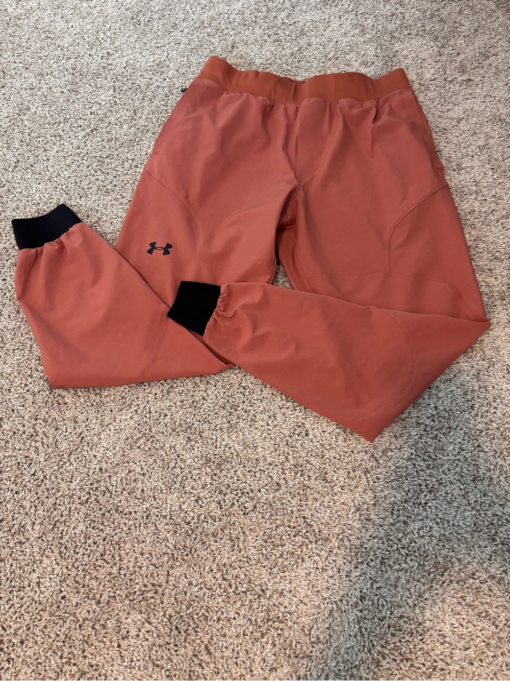 LG rust Orange Jogger Sweatpants with Black Cuffs